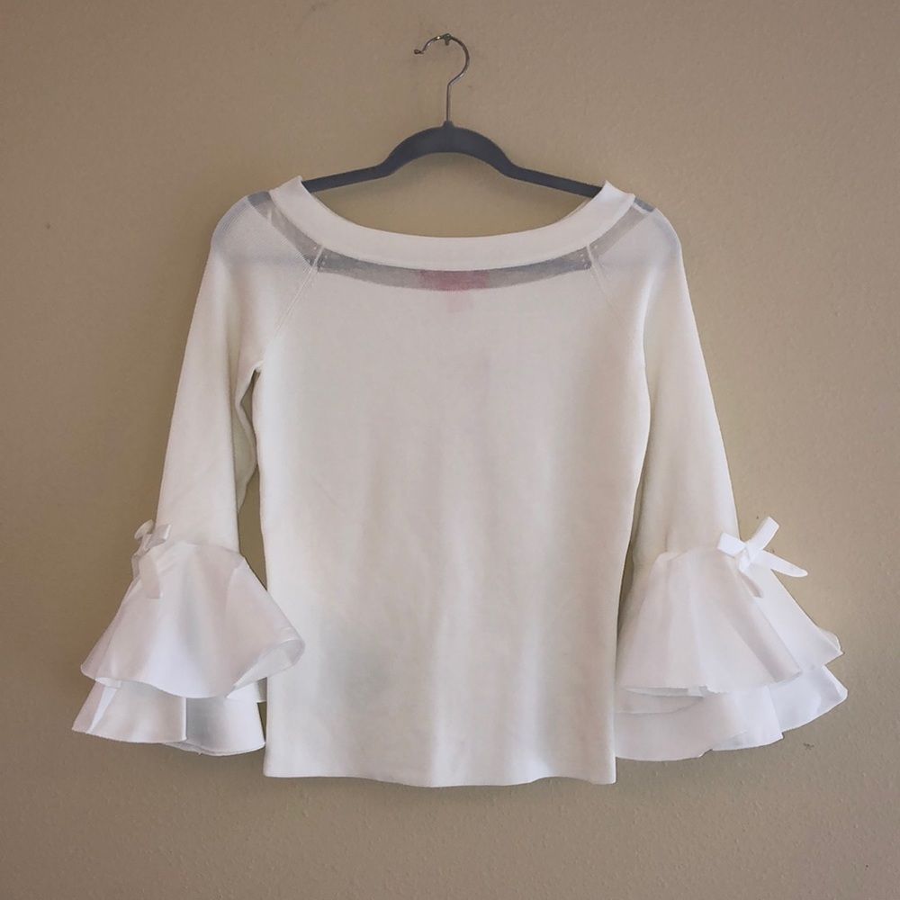 Catherine Malandrino Ivory Ballerina Knit Top XS